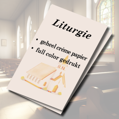 Liturgie A5 formaat geheel crème papier geheel gedrukt in full color